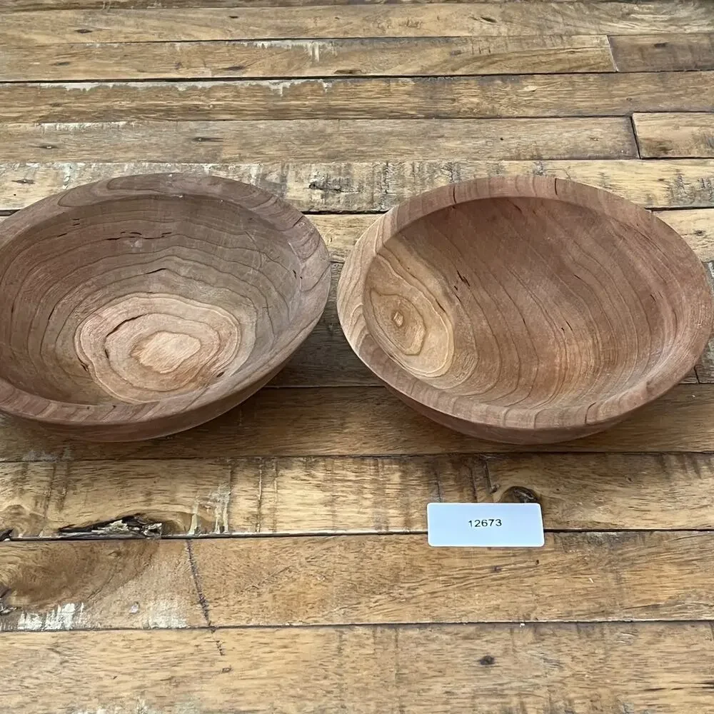 2 Handmade Wooden Bowls 7.5